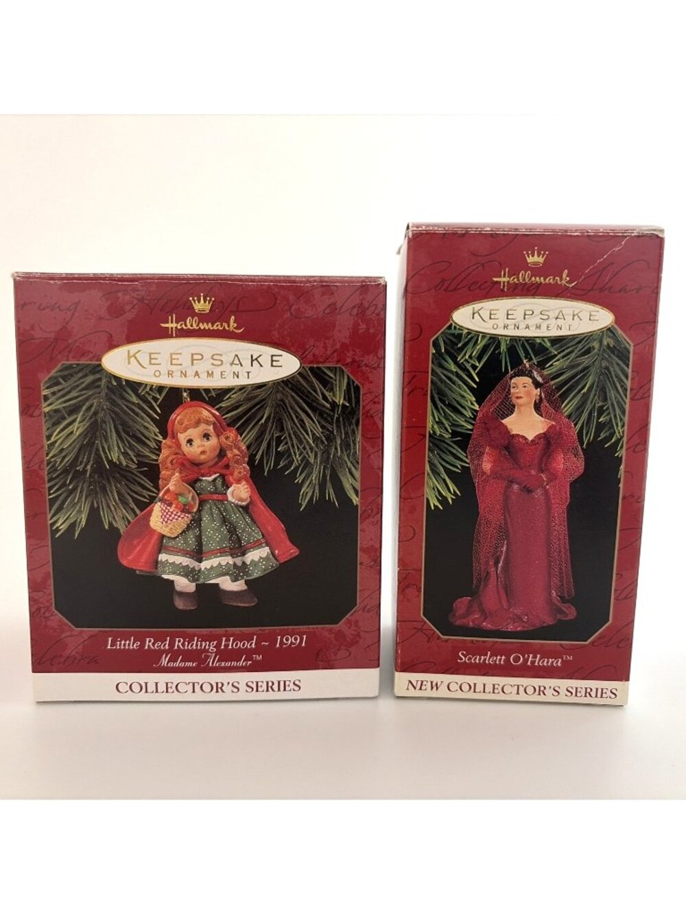 2 1997 Hallmark Scarlett O'Hara #1 Gone With Wind & #2 Little Red Riding Hood